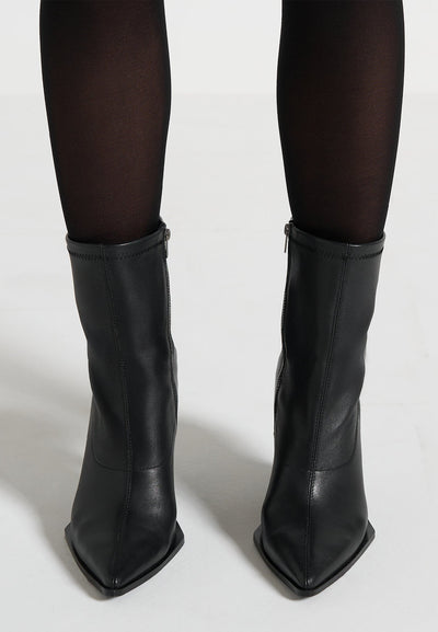 L'Eiffel Heeled Leather Boot - Midnight