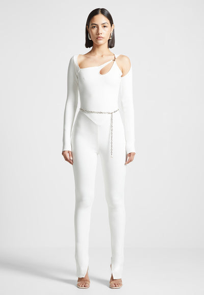 Eiffel Chain Detail Jumpsuit - Off White