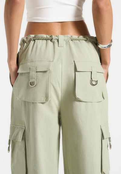 Ripstop Parachute Cargo Pants - Sage