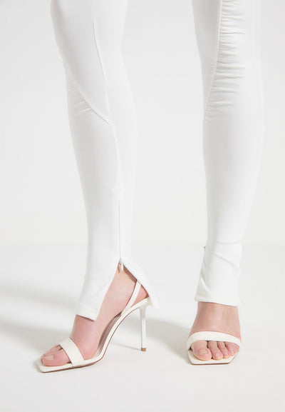 Twist Halterneck Ruched Jumpsuit - Off White