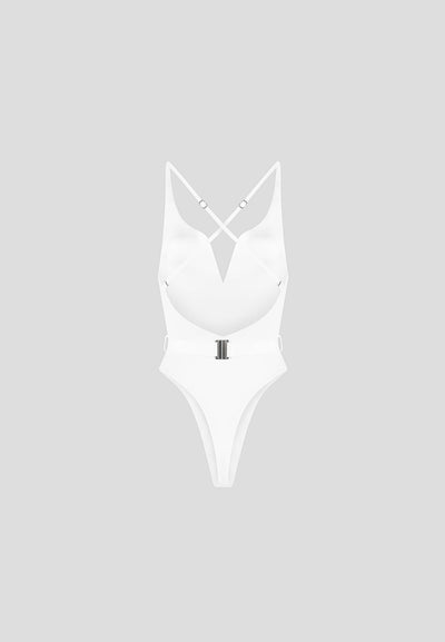 Eiffel Belted Swimsuit - Off White
