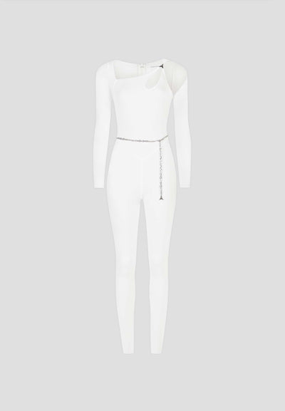 Eiffel Chain Detail Jumpsuit - Off White