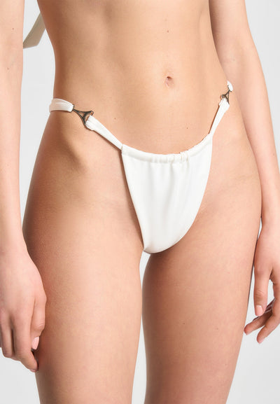 Eiffel Ruched Bikini Bottoms - Off White