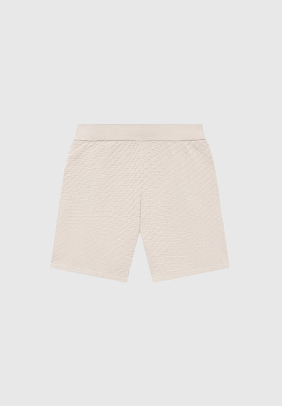 Herringbone Knit Shorts - Taupe