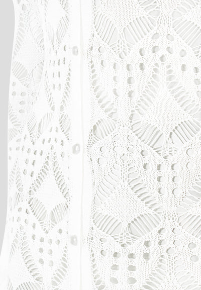Knit Longline Cover Up Cardigan - Off White