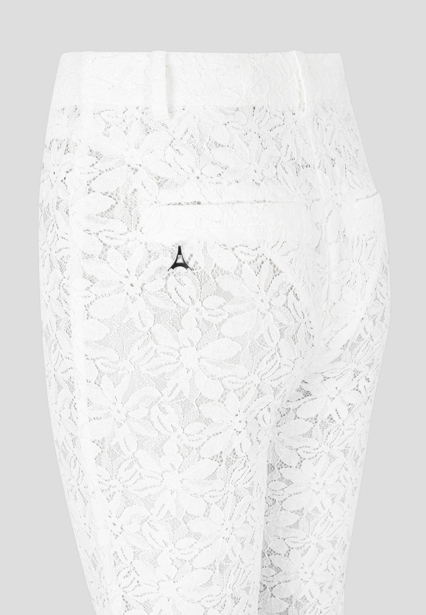 Lace Fit and Flare Trousers - White