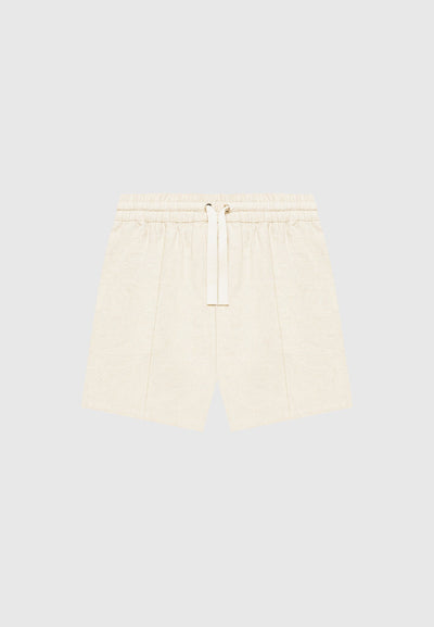 Linen Pintuck Shorts - Natural