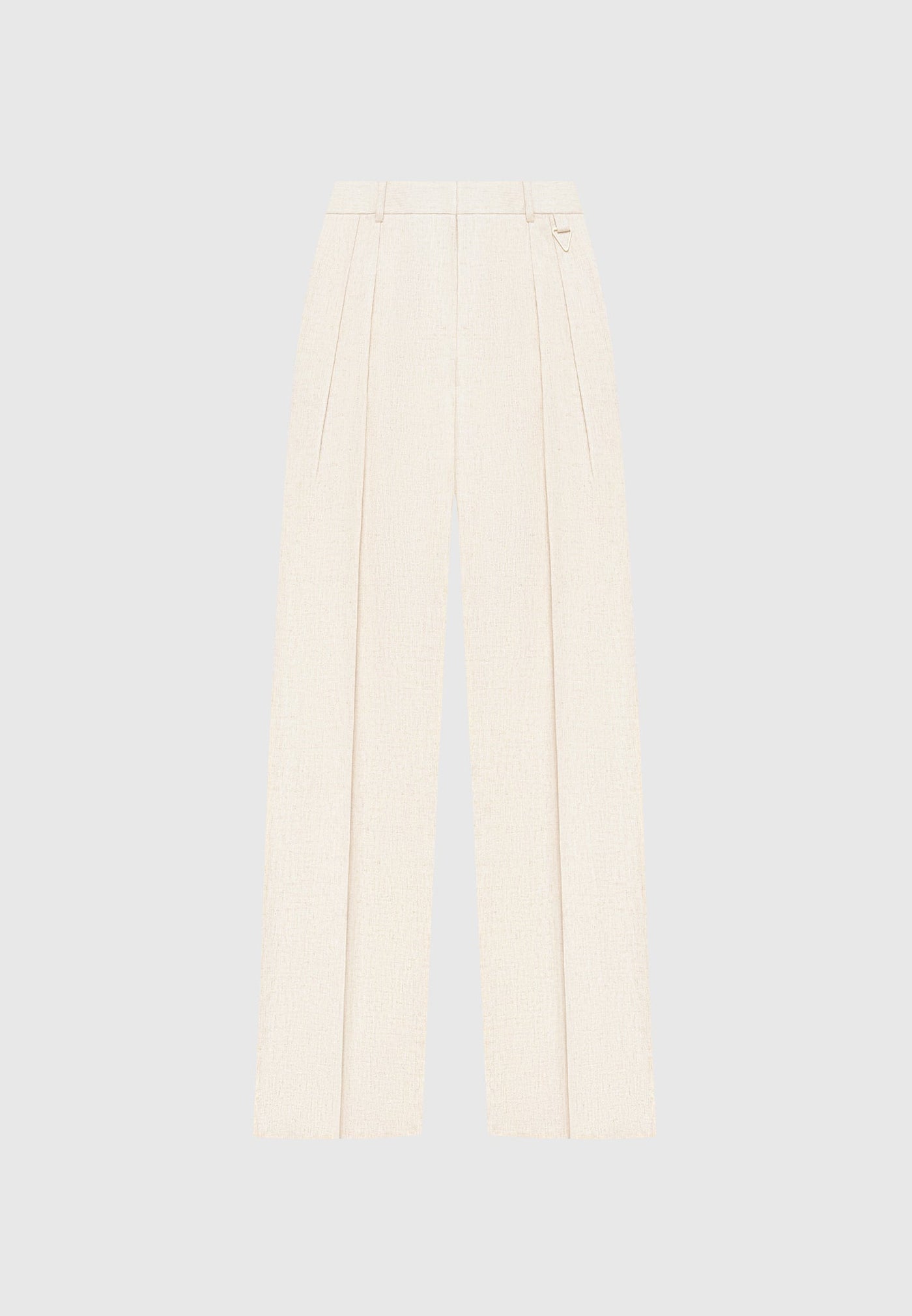 Linen Twin Pleat Trousers - Natural