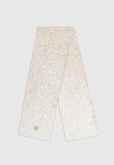 Ombré Wool Knit Reversible Scarf - Beige/White