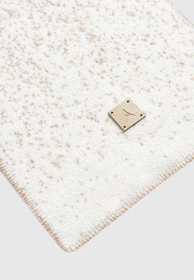 Ombré Wool Knit Reversible Scarf - Beige/White