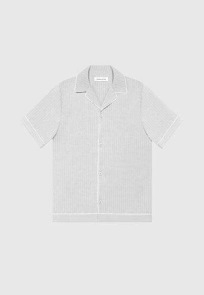 Pinstripe Revere Shirt - Grey