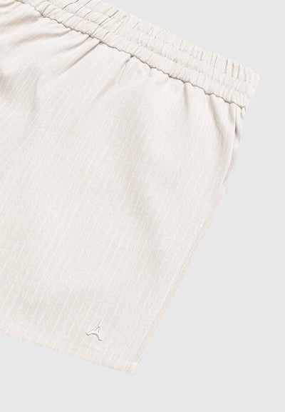 Pinstripe Shorts - Beige
