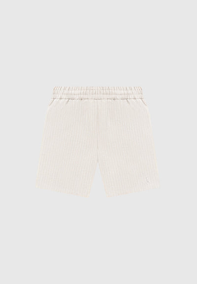 Pinstripe Shorts - Beige