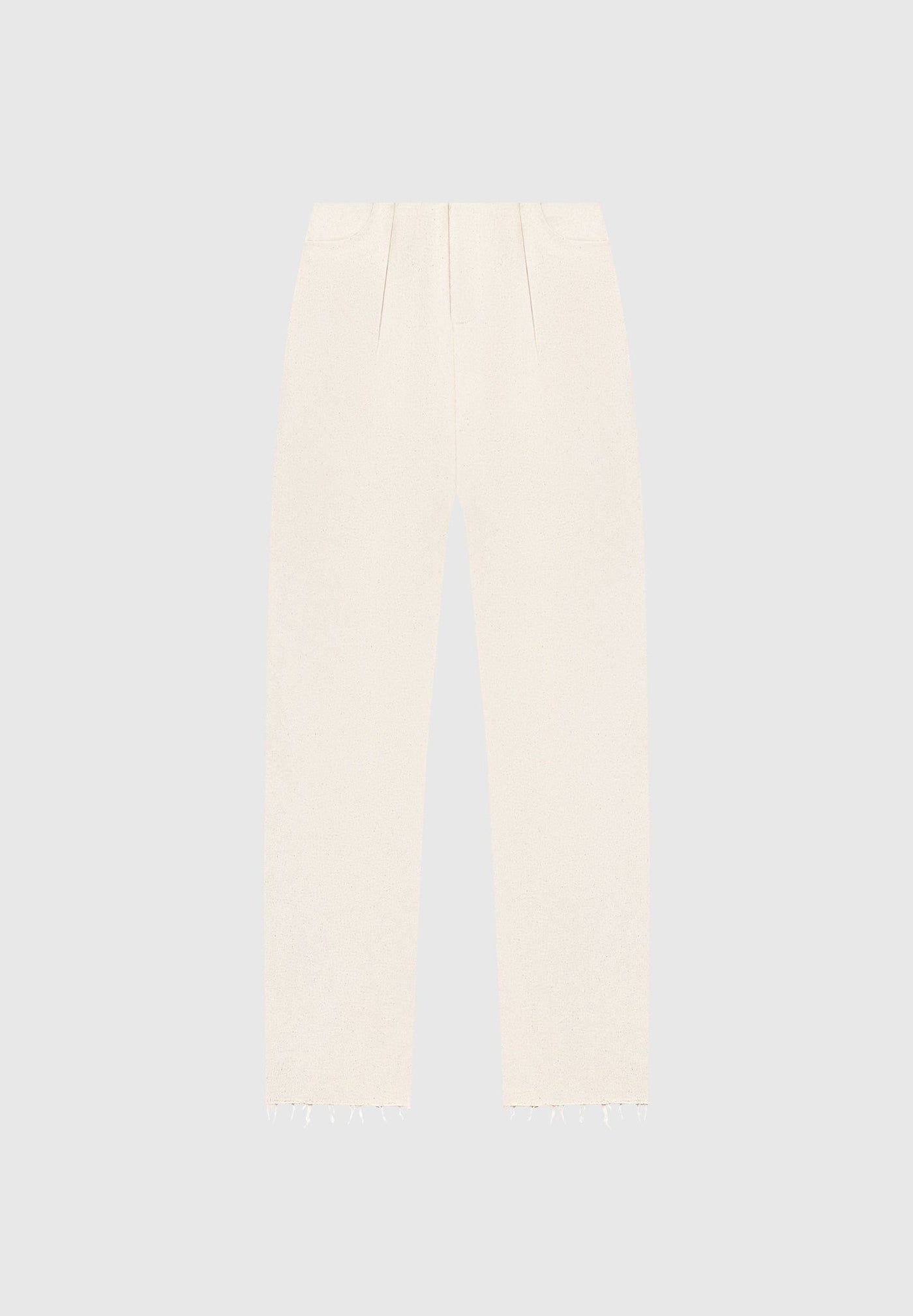 Pleated Boyfriend Jeans - Cream
