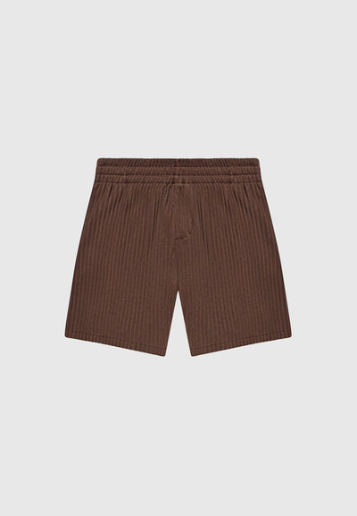 Pleated Shorts - Brown