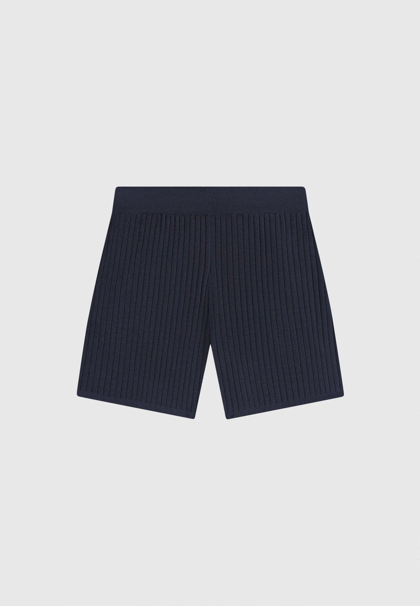Ribbed Knit Shorts - Navy