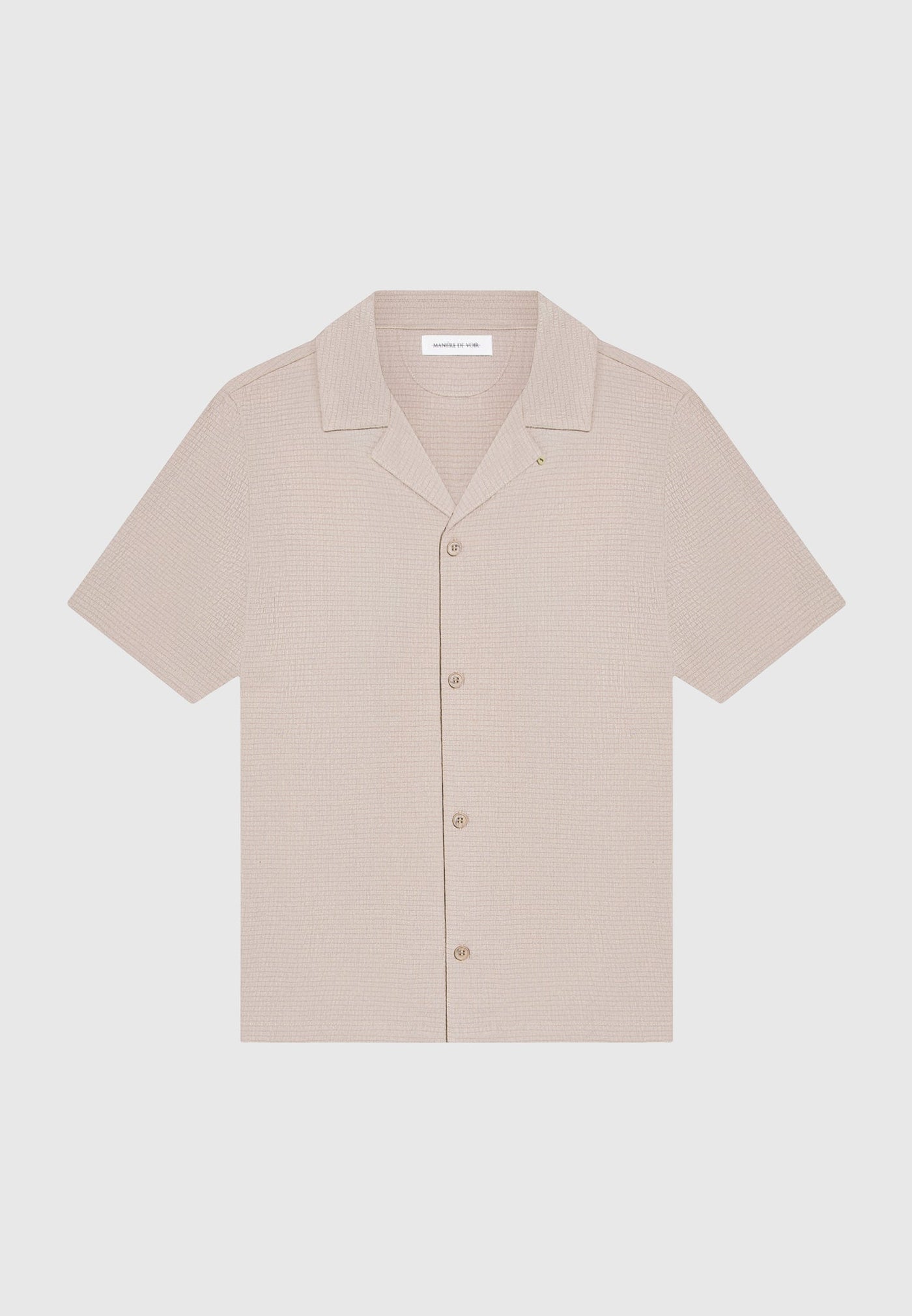 Seersucker Revere Shirt - Taupe