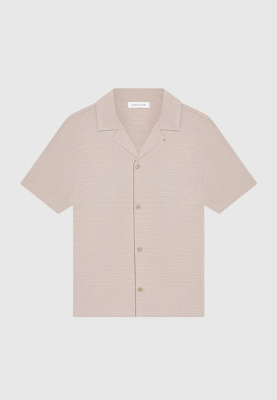 Seersucker Revere Shirt - Taupe