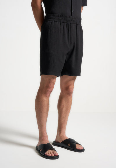 Seersucker Shorts - Black