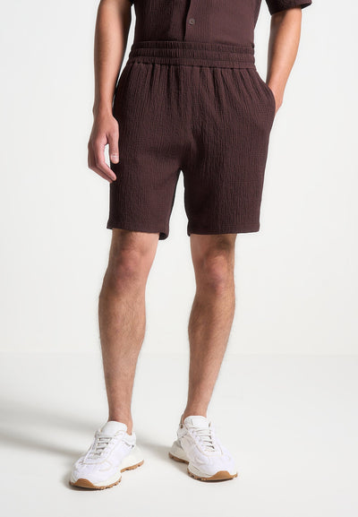 Seersucker Shorts - Brown