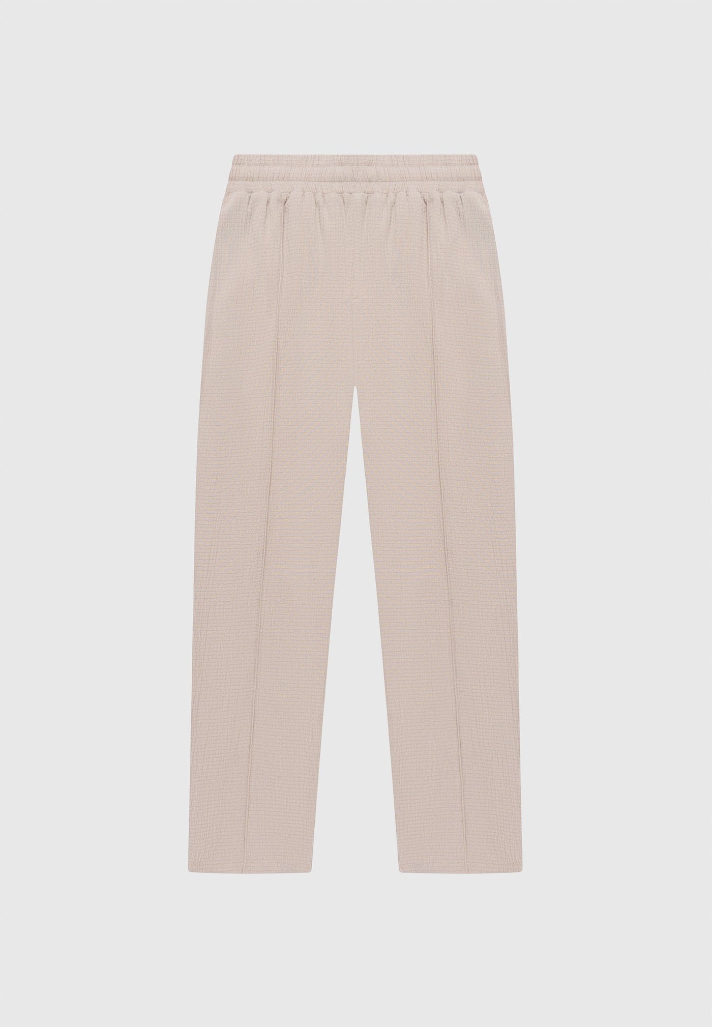 Seersucker Tapered Trousers - Taupe