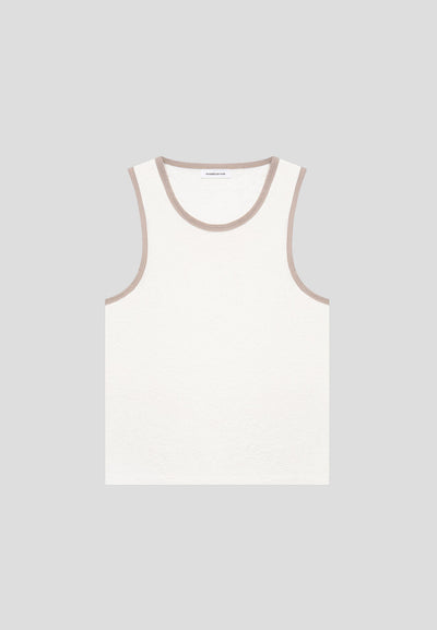 Seersucker Vest - White/Beige