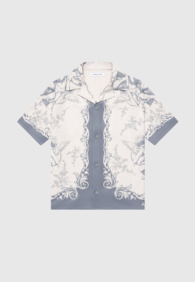 Signature Baroque Resort Shirt - Cream/Grey