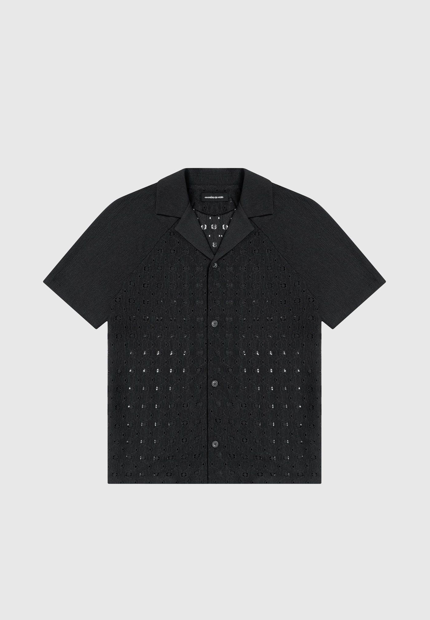 Textured Raglan Shirt - Black