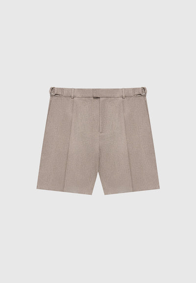 Textured Tailored Shorts - Taupe